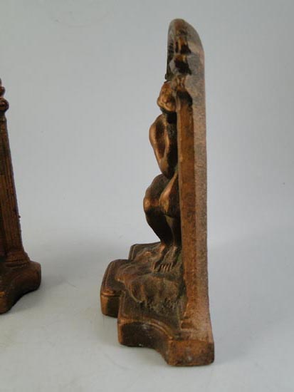 Antique Cast Iron The Thinker Bookends Set Vintage Figural Old Retro on ...