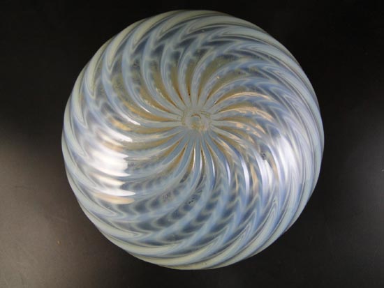Antique Art Glass Opalescent White Swirl Lamp Shade Ceiling Lighter 
