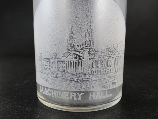   Worlds Fair Etched Souvenir Cup Glass Columbian Exposition  