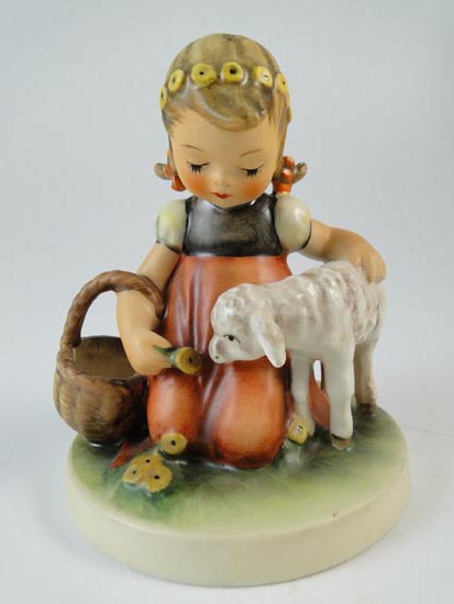   Hummel Figurine Favorite Pet 361 TMK 4 Lamb Girl Statue 4.25  