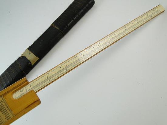 Antique 1899 A.W.Faber Calculating Rule Sliding Ruler Bone Curse 