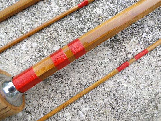   Hexagon Fishing Pole Rod Fly Collapsing Hand Made 1950s Old  